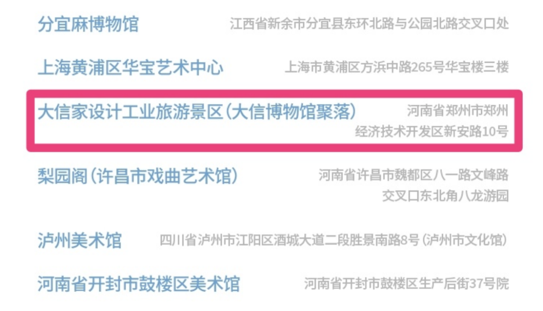 郑州大信博物馆聚落荣获2022年长三角及全国部分